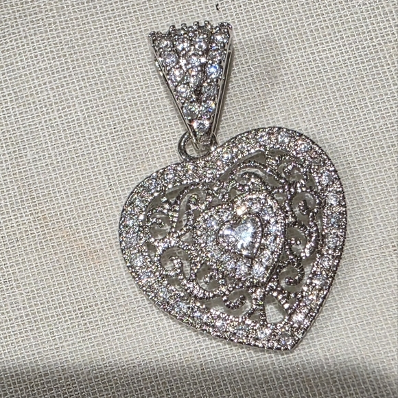 Moissanite Heart Pendant